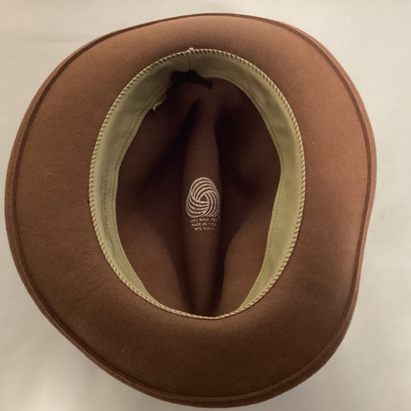 Vintage Dorfman Pacific Mens Wool Fedora size medium Indiana Jones style hat USA - Picture 5 of 10